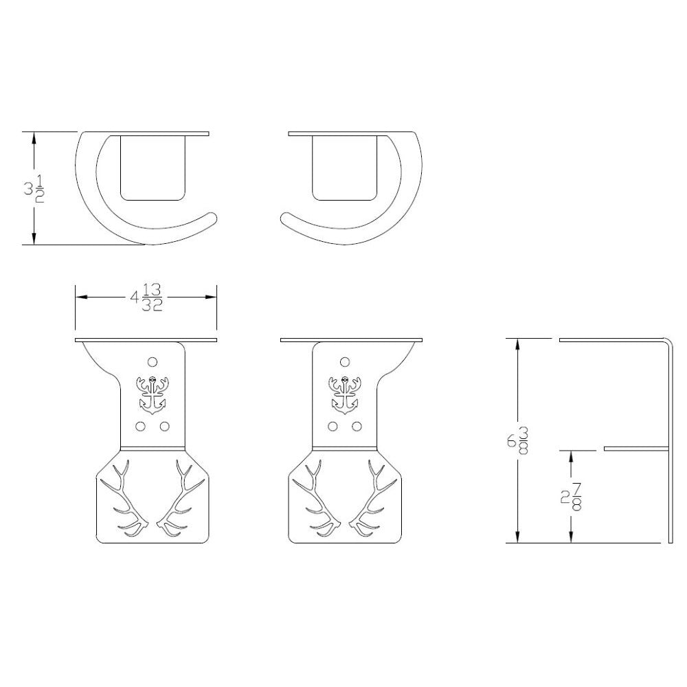 Elk Shed Antler Hanger - Left Antler