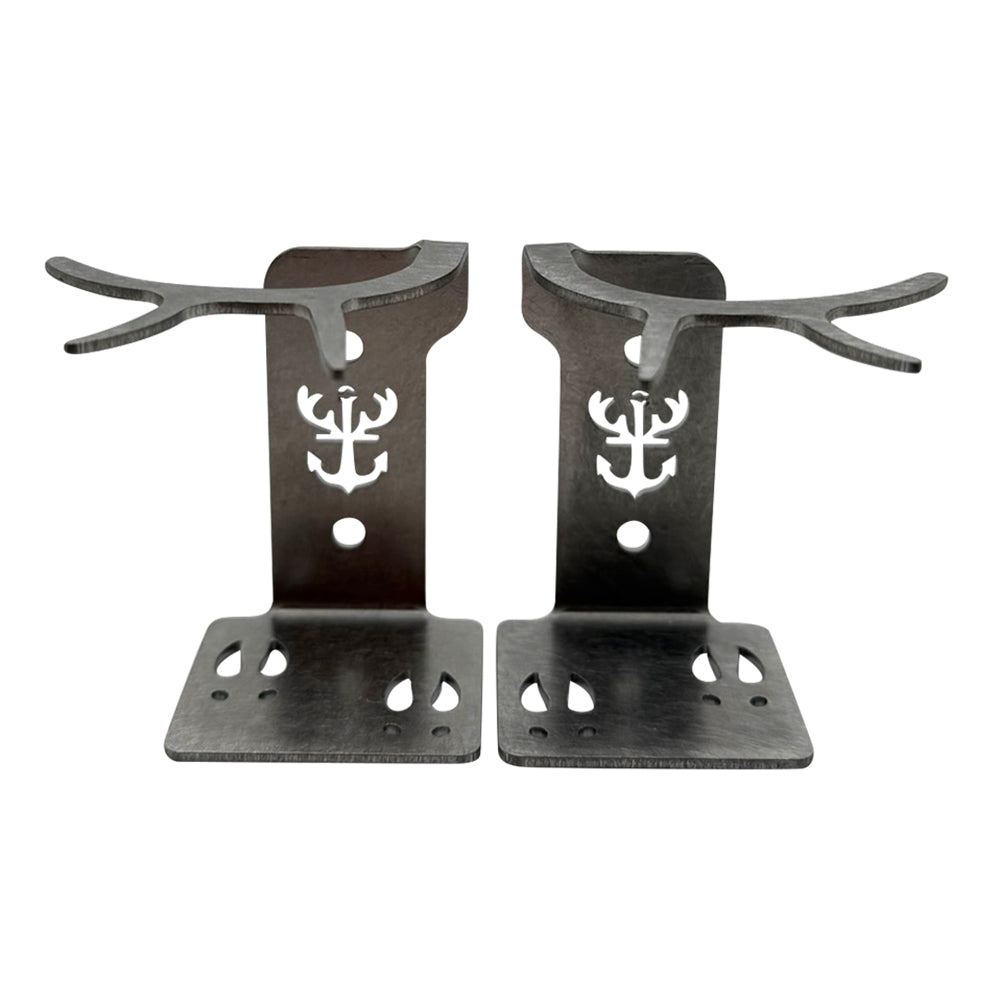 Whitetail shed antlers displayed with Original Antler Anchor hangers