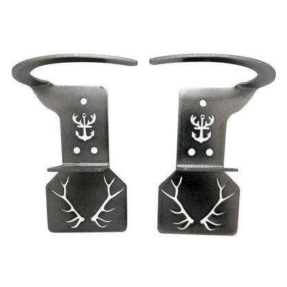Elk shed antler displayed with an Antler Anchor elk hanger