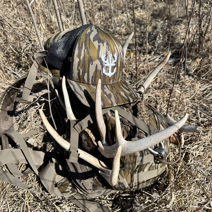 Product photo of Mossy Oak camo Antler Anchor Co. snapback hat